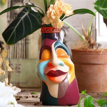 Eclectic Face Vases For Flowers - Gugugo Hand-Painted Head Flower Vase For - £33.17 GBP