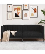  Sofa Black Polyester, Plywood, Solid Wood, Foam 2-Seater Sofa - $9,464.85 MXN