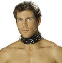Mens Leather Collar With O Rings And Nail Heads - £24.33 GBP
