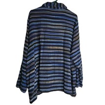 North Style Button Shirt Jacket Blue Stripes Womens Plus 2X Pockets Gran... - £21.12 GBP