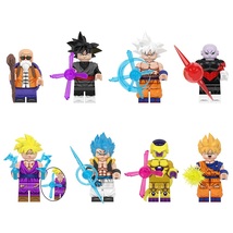 Dragon Ball Goku Black Gogeta Jiren Frieza Master Roshi 8pcs Minifigures Bricks - £15.06 GBP