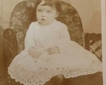 Cabinet Card Photo Adorable Child White Dress in Chair Hillsboro ND Shri... - $4.42