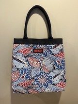 Vera Bradley Large tote Bag Purse Blue Red White Paisley Pattern - $29.69