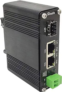 Gigabit Industrial Ethernet Media Converter Poe+ 30W Aluminum Case 2 Rj4... - $240.99