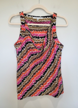  Trina Turk Medium Colorful Silk Sleeveless Cowl Neck Top Tank  - $360.18 MXN