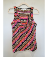  Trina Turk Medium Colorful Silk Sleeveless Cowl Neck Top Tank  - $360.18 MXN