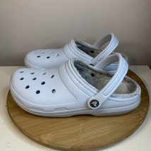 Crocs Classic Clogs Faux Fur Lined 203591 Womens Size 10 Blue Slip On Shoes - $24.74