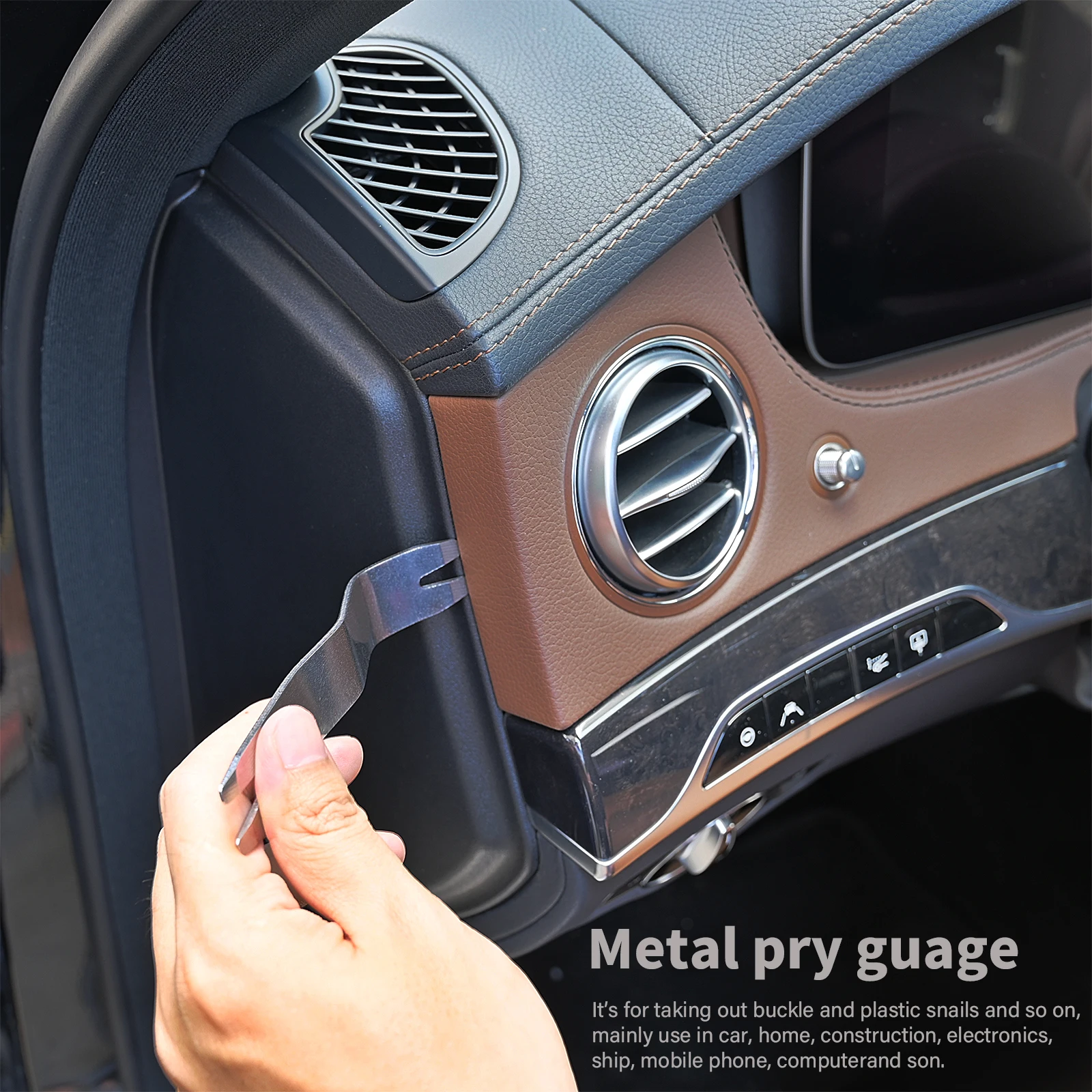 EHDIS Car Panel Clip Trim Removal Tools Kit - Door Audio Dashbord Metal Pry Sp - £14.68 GBP