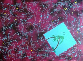 Tom Pergola-&quot;Palm Trees&quot;-Original Acrylic/Gallery Wrapped Canvas/Hand Signed/LOA - £1,533.69 GBP