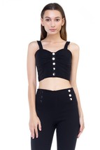 Women&#39;s Sweetheart Button Down Crop Top - $12.40