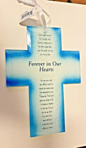 Blue Glass Cross with Broken Chain Poem, New #RM-028 - $26.61 CAD