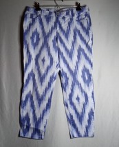 Nine West Women&#39;s Vintage America Blue/White Skinny Crop Denim Pants Size 12 - £13.43 GBP