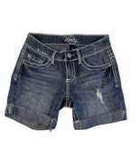 Vanity Sasha Womens 25W Denim Shorts Rolled at Hem Button Fly Distressed... - $11.20