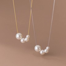 fashion jewelry 925 sterling silver necklace pearl necklace gold plated pearl pe - £22.37 GBP