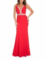 NEW DECODE RED BEADED OPEN BACK GOWN SIZE 6 - £67.10 GBP