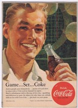 Vintage Print Ad Coca Cola Get Back On Your Game 5 1/2&quot; x 7 1/2&quot; - $3.42