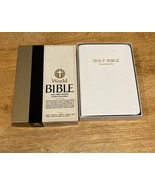Holy Bible World Self Pronouncing type Young Folks White King James Vers... - $39.59