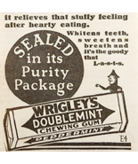1924 Wrigley&#39;s Chewing Gum Lasts Advertisement Candy Ephemera 4.25 x 2.25&quot; - $27.41 CAD