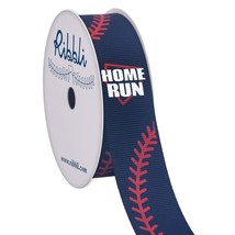 Grosgrain Baseball Home Run Craft Ribbon,7/8-Inch X 10-Yard,Navy/White/Red - £15.65 GBP
