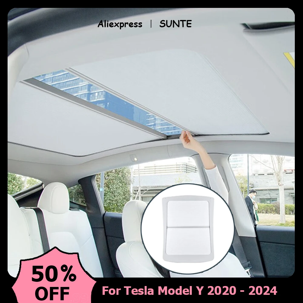 For Tesla Model Y 2024 Magnetic Sunroof Sunshade Modely 2023 Retractable... - £358.89 GBP