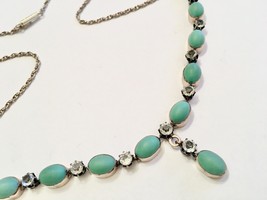 Victorian 9k And 14k Natural Turquoise bezel Set And Crown Set Riviere Necklace - £2,154.65 GBP