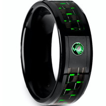 COI Black Tungsten Carbide Ring With Carbon Fiber - TG4268  - $119.99