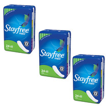 Pack of (3) New STAYFREE Maxi Pads, Super 24 ea - $35.69