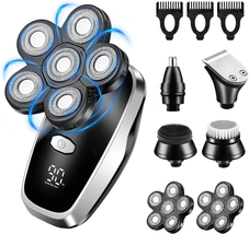 5 in 1 Cordless Shaver Rechargeable Razors Head Shavers for Bald Men - £42.49 GBP