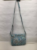 Vera Bradley Carson Mini Shoulder Bag Purse Blue Daisy Dot Paisley - $23.38