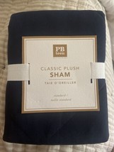 Pottery Barn Teen Classic Plush Velvet Standard Pillow Sham New Navy - $29.69