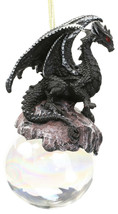 Ruth Thompson Check Mate Black Dragon On Pearl Glass Ball Ornament Figurine 5&quot;H - £14.38 GBP