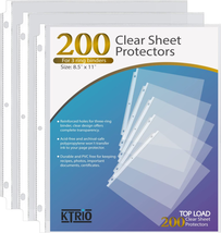 KTRIO Sheet Protectors 8.5 X 11 Inch Clear Page Protectors for 3 Ring Bi... - $20.88