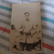 British WW1 Soldier Postcard Photo Holding Snake - $7.38