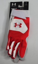 Under Armour Clean Up Batting Gloves Mens Large Red/White Textured Palm ... - $18.99