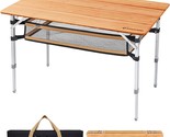 Kingcamp Bamboo Folding Table Lightweight Camping Table With Storage, 5 ... - $181.96