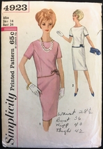 1960s Size 14 Bust 34 Two Piece Dress Simplicity 4923 Pattern Skirt Top  - $6.99
