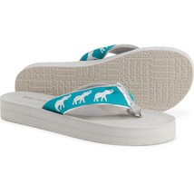 Tidewater Topsail Elephant Flip-Flops (For Women) Turquoise &amp; White Size 7 - £19.18 GBP