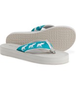 Tidewater Topsail Elephant Flip-Flops (For Women) Turquoise &amp; White Size 7 - £19.18 GBP