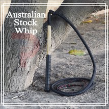 Paracord Stock Whip Australian 07 Feet nylon Whips with 18 inches wood h... - $35.76