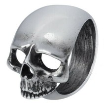 Schadel Schief Ring Big Pewter Sideways Skull Men&#39;s Women&#39;s Alchemy Gothic R230 - £18.40 GBP