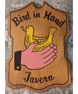 Vintage Bird In Hand Tavern Wall Plaque Wood 8.75&quot; Tall x 5.75&quot; Wide Print - £14.90 GBP