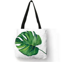Pretty Design Sac A Main Tote Bag Female Strong Vitality Plant Linen Environment - £13.77 GBP