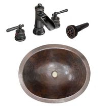 16&quot; Oval Copper Bathroom Sink Faucet &amp; Daisy Drain Included - $269.95