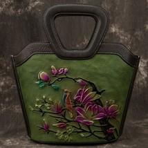 Retro Handmade Embossing Handbags Women Bags Designer Genuine Leather  New Leisu - £116.04 GBP
