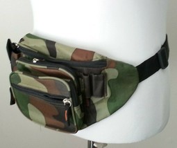 Hip Pack Travel Bag Camouflage Green Medium Size  - £22.69 GBP