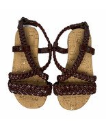 Baby Gap Toddler Baby Girl Braided Faux Brown Leather Strappy Sandals Si... - $12.86