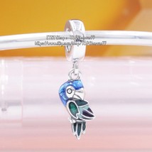 2022 Summer Release 925 Sterling Silver Jungle Paradise Parrot Dangle Charm  - £13.58 GBP