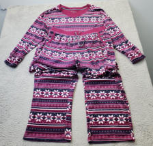 Nautica Pajama Sleepwear Set Women Large Multi Fair Isle Knit Long Sleeve V Neck - $27.73