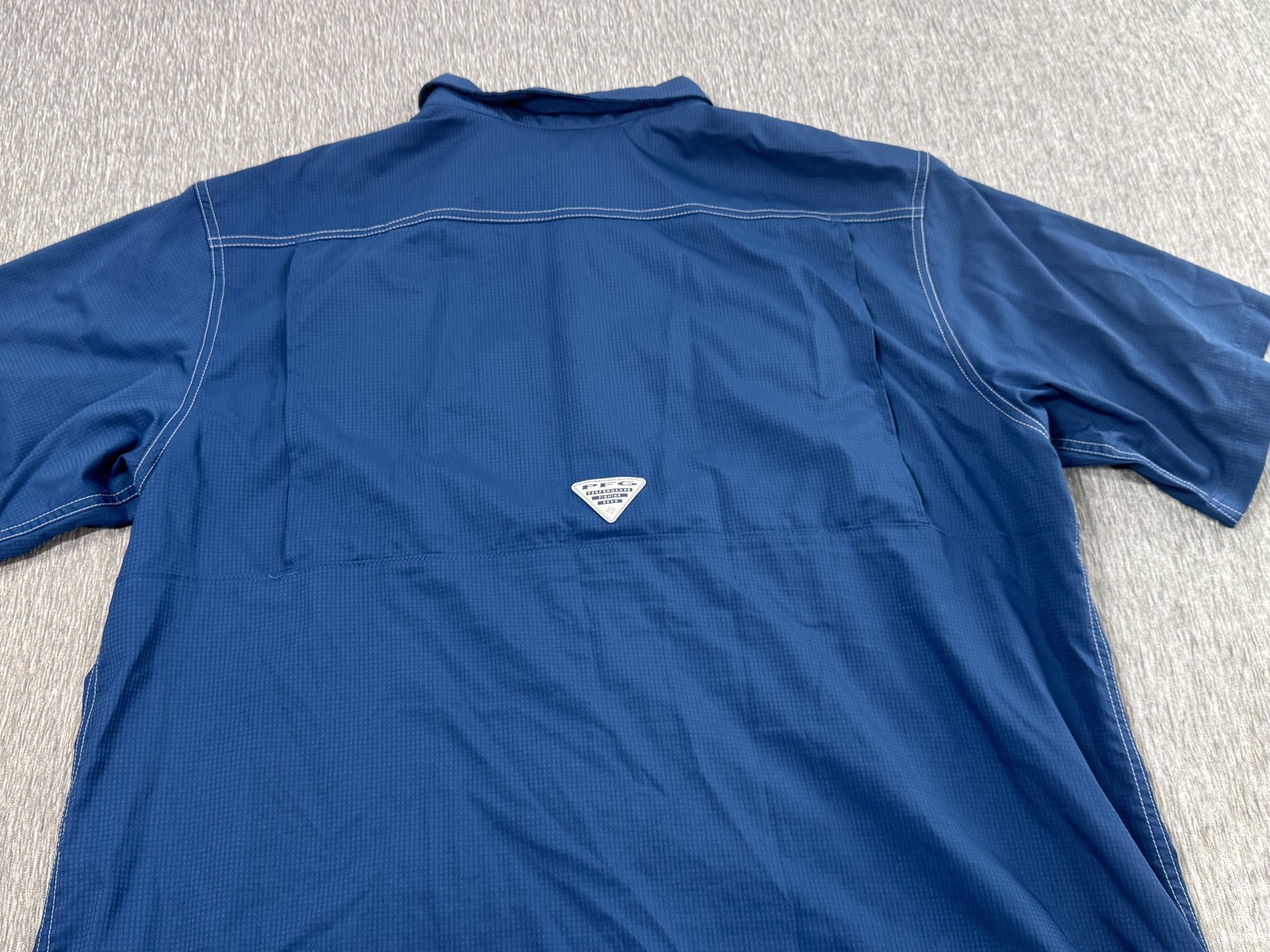 Columbia PFG Shirt Mens Extra Large Blue Omni-Shade Vented Fishing Short Sleeve Item image 9