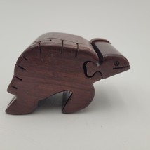 Hand Carved Wood Sea Turtle Puzzle Trinket Jewelry Box With Secret Compartment - £11.86 GBP
